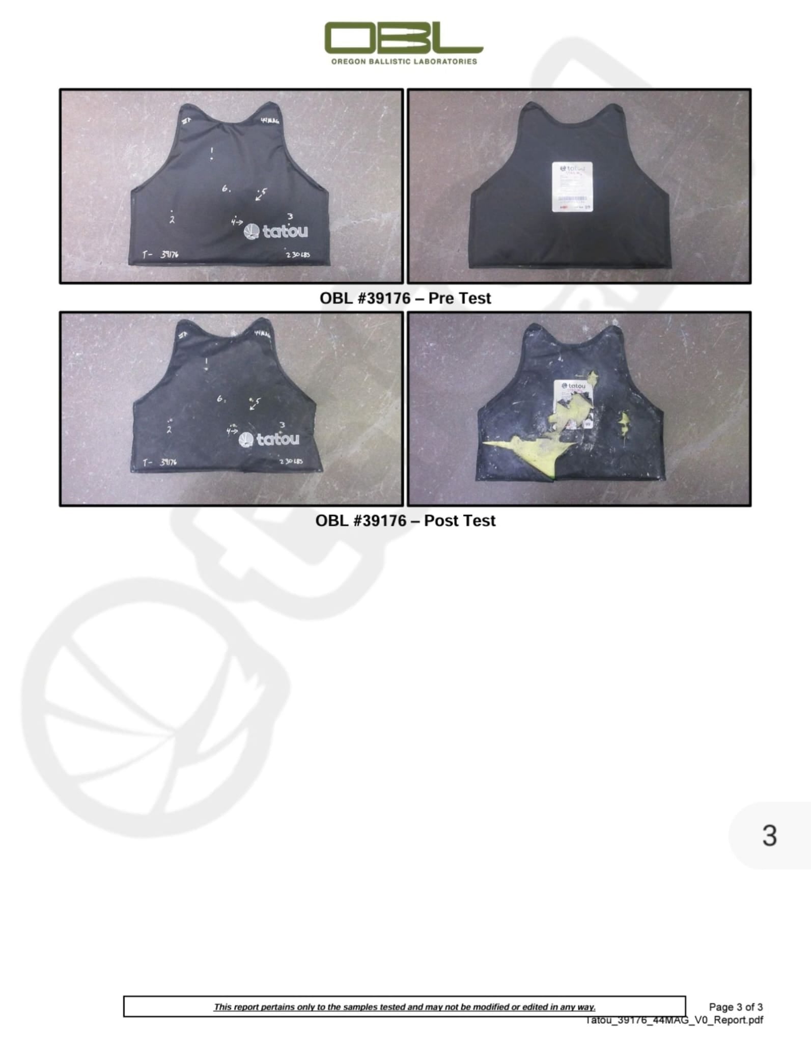 AllGuard Flex Hybrid IIIA & Spike Level 1 Ballistic/Stab Panel