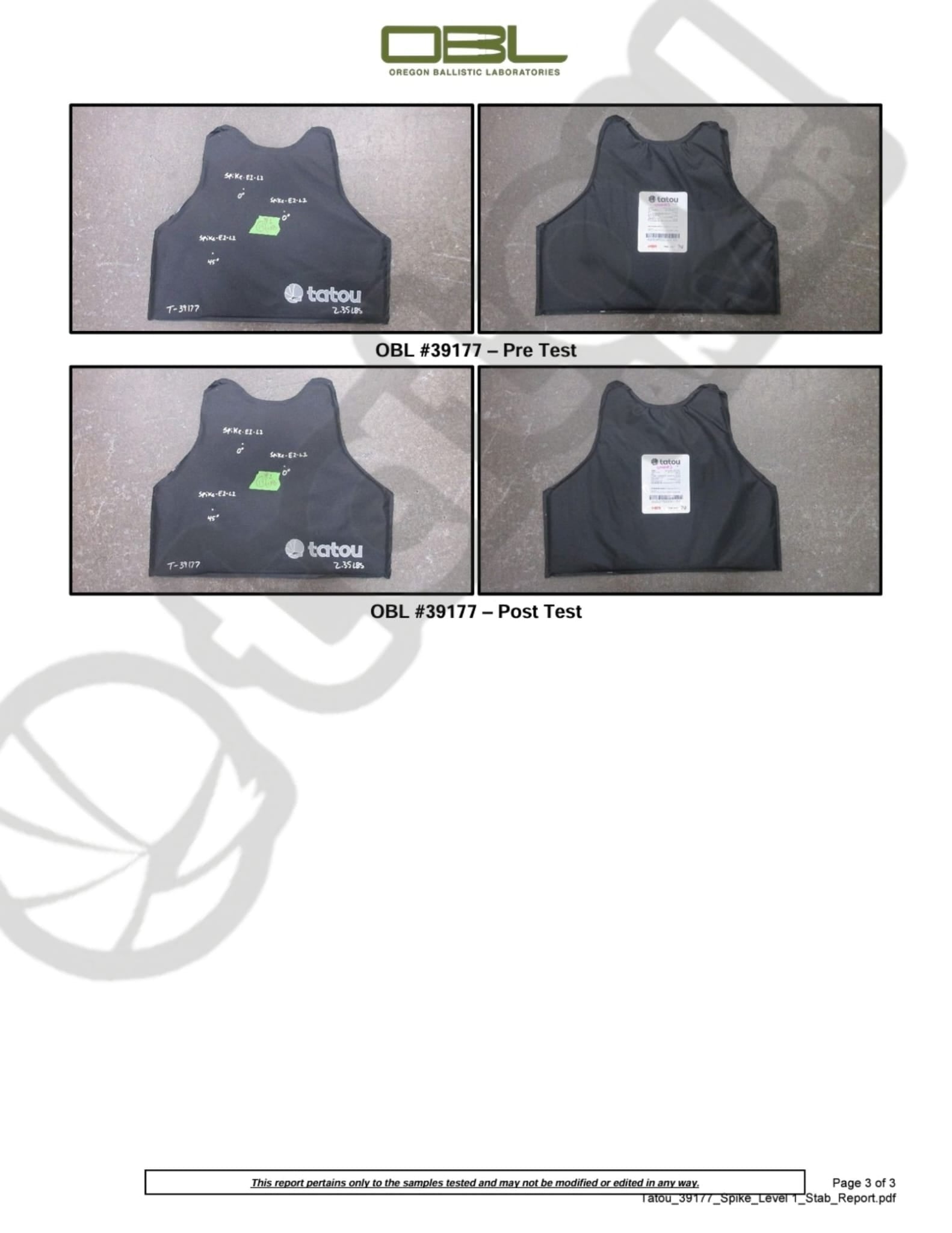 AllGuard Flex Hybrid IIIA & Spike Level 1 Ballistic/Stab Panel